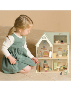 CLASSIC WORLD Wielki Drewniany Domek dla Lalek z mebelkami 2