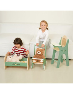 CLASSIC WORLD Drewniana Vintage Kołyska-Łóżeczko dla Lalek 2