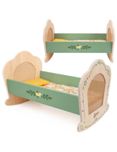 CLASSIC WORLD Drewniana Vintage Kołyska-Łóżeczko dla Lalek