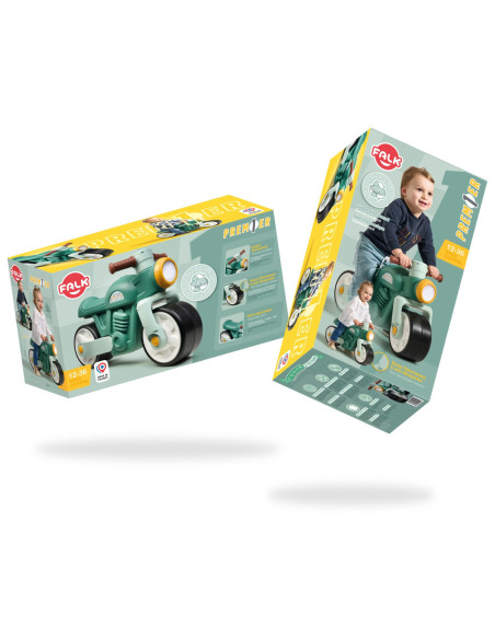 Falk Jeździk Biegowy Ciche Koła Motor Prem1er Retro Zielony 12+