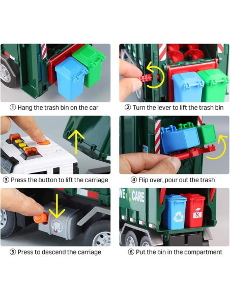 WOOPIE Śmieciarka Ciężarówka Segregacja Śmieci - skala 1:10