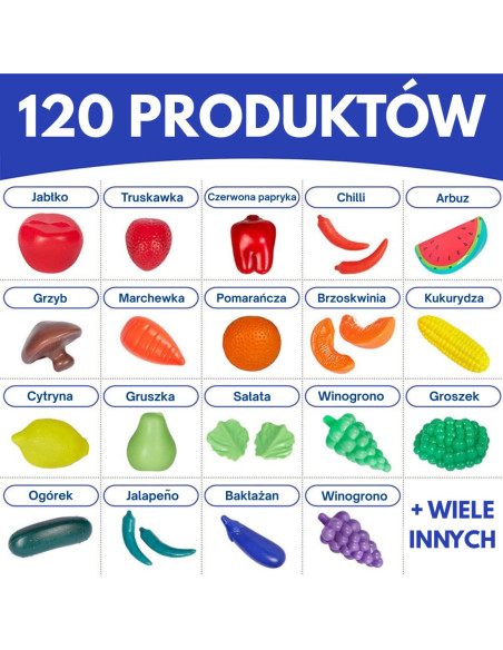 WOOPIE Zestaw do Kuchni Sklepu Warzywa Owoce 120el.