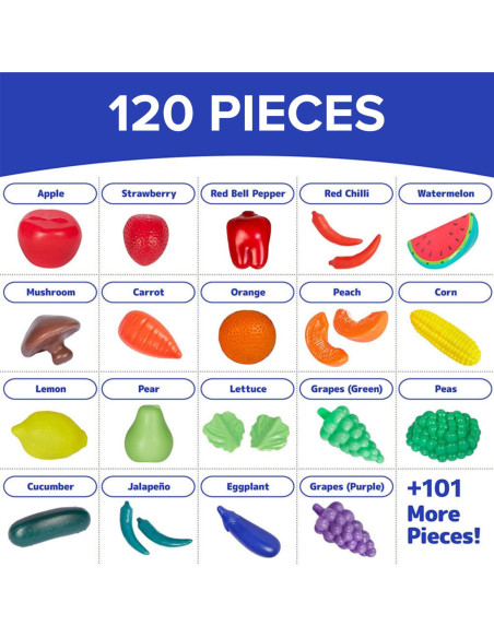 WOOPIE Zestaw do Kuchni Sklepu Warzywa Owoce 120el.