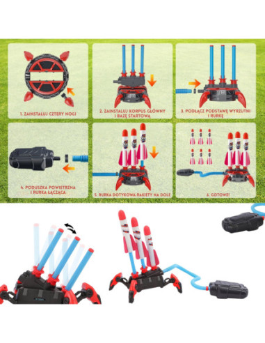 WOOPIE Wyrzutnia Rakiet Piankowych 6 szt.
