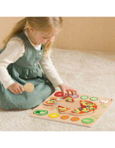 CLASSIC WORLD Drewniana Układanka Robienie Pizzy 22 el. 2