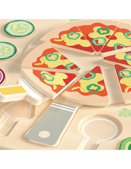 CLASSIC WORLD Drewniana Układanka Robienie Pizzy 22 el.