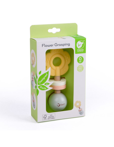 CLASSIC WORLD Drewniana Kwiecista Grzechotka