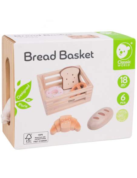 CLASSIC WORLD Drewniany Koszyk z Wypiekami