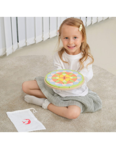 CLASSIC WORLD Drewniane Kolorowe Klocki Mandala Kwiecista Układanka