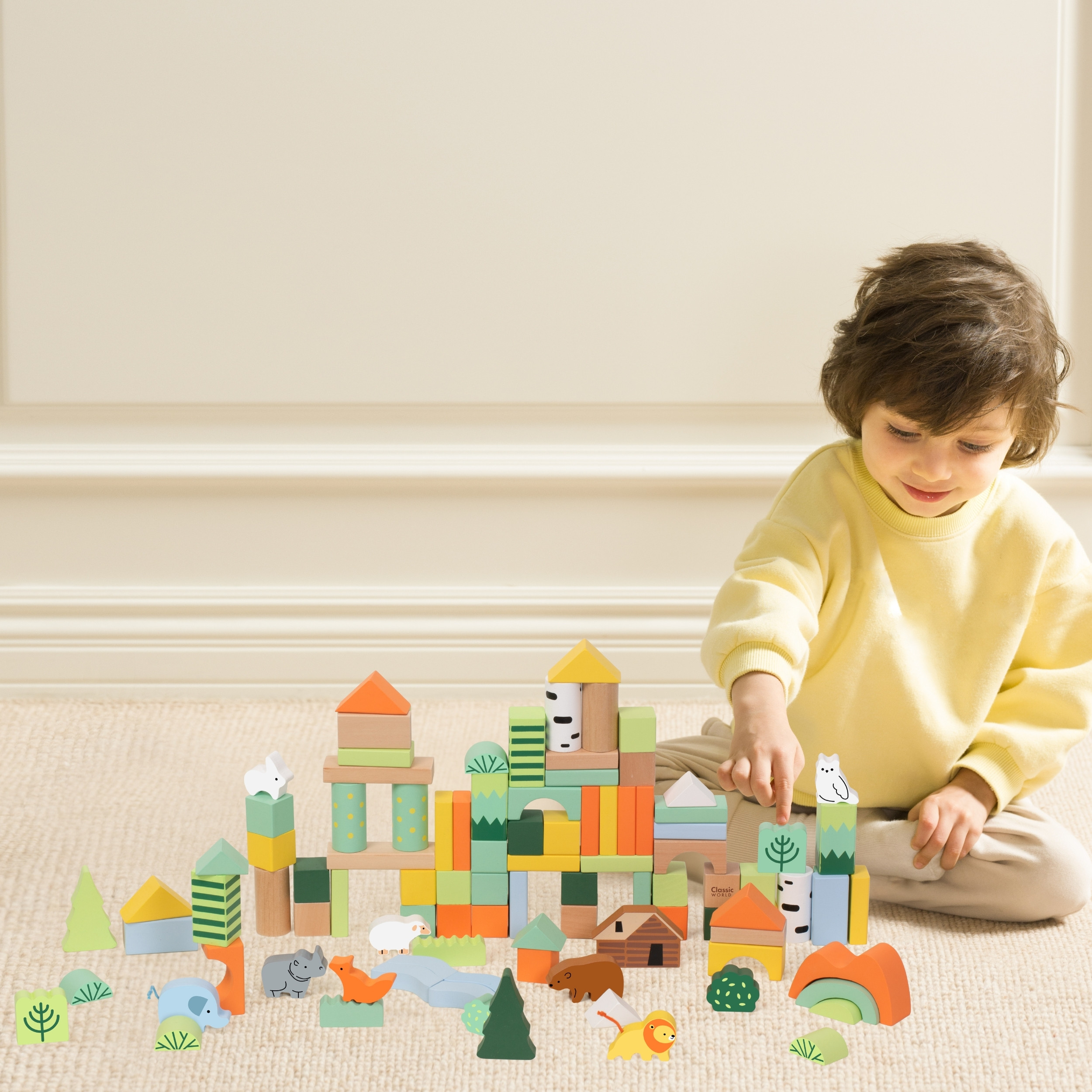 Zestaw drewnianych klocków leśny świat 100 el. - 8 z 12