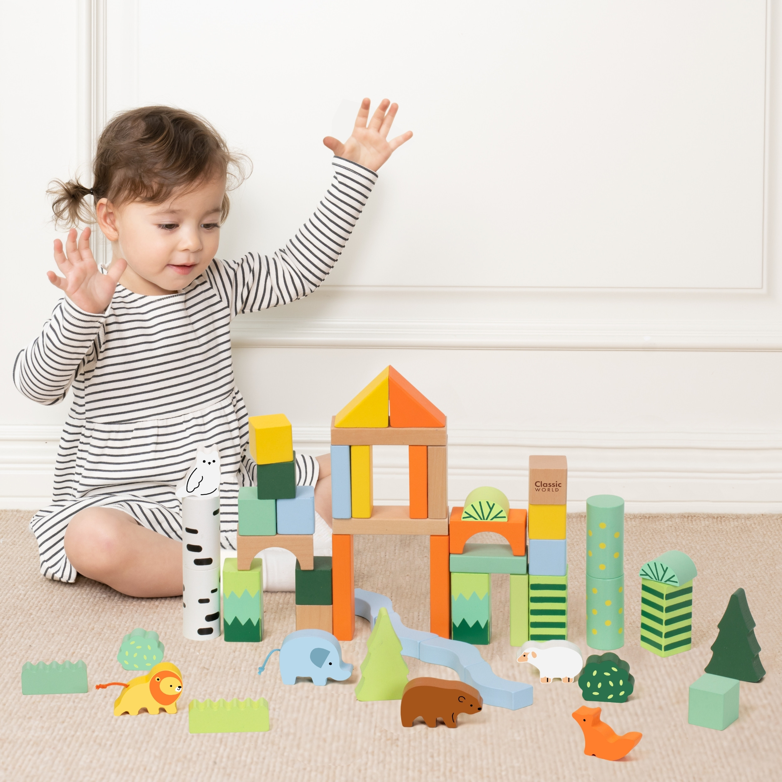 Zestaw drewnianych klocków leśny świat 50 el. - 12 z 20