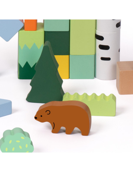 CLASSIC WORLD Zestaw Drewnianych Klocków Leśnych 50 sztuk