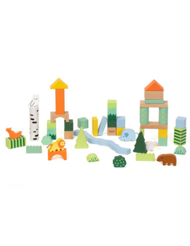 CLASSIC WORLD Zestaw Drewnianych Klocków Leśnych 50 sztuk