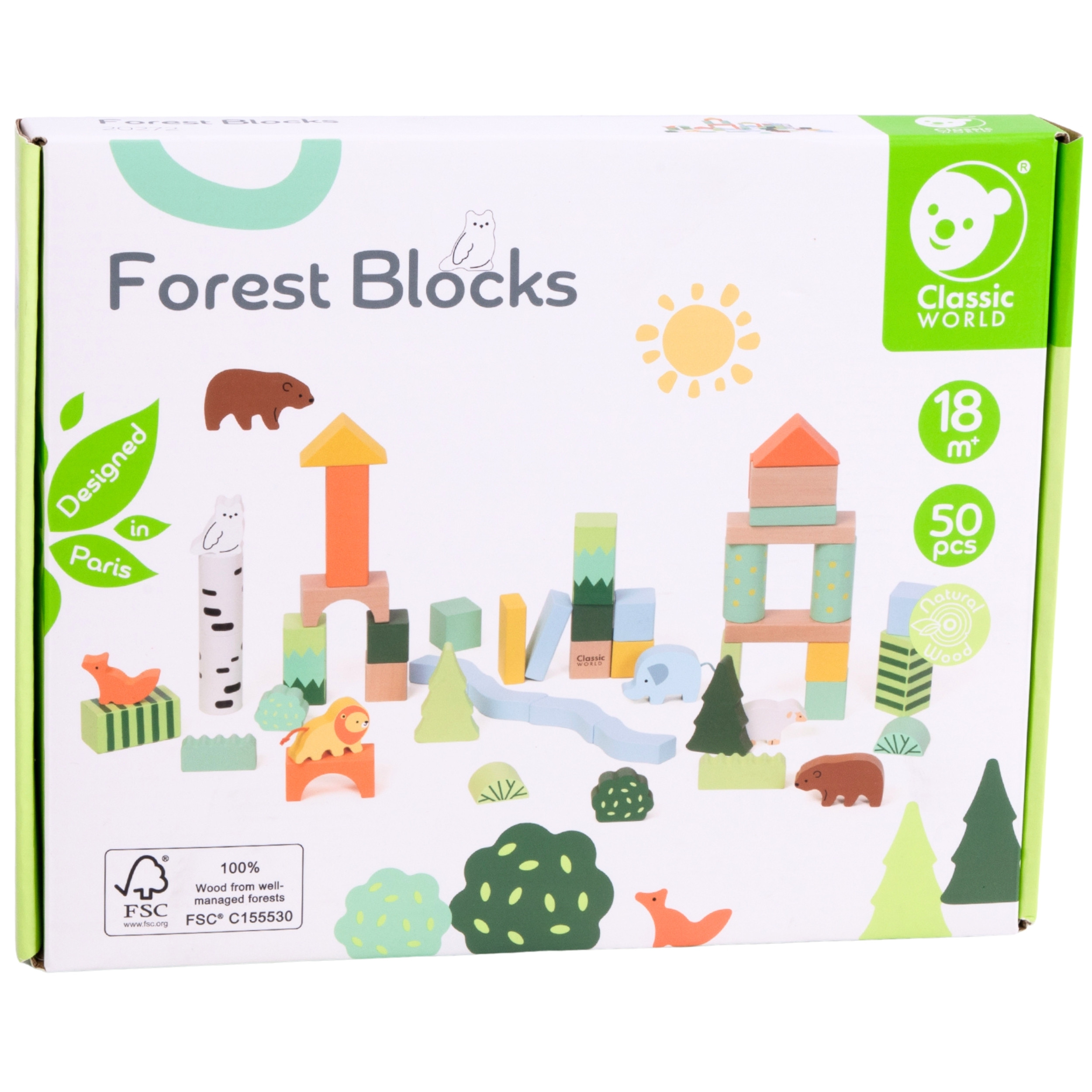 Zestaw drewnianych klocków leśny świat 50 el. - 19 z 20