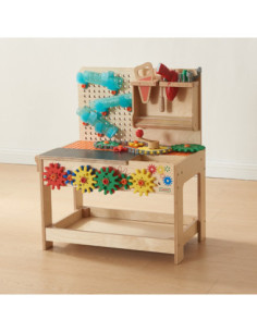 MASTERKIDZ Drewniany Warsztat Montessori STEM z Narzędziami + Akcesoria 2