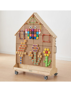 MASTERKIDZ Drewniana Tablica STEM Wolnostojąca XXL w Kształcie Domu + Akcesoria 2