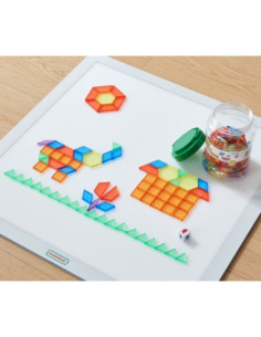 MASTERKIDZ Kwadratowy Panel Świetlny LED Kolorowy + Klocki Montessori Mozaika 140 el. 2