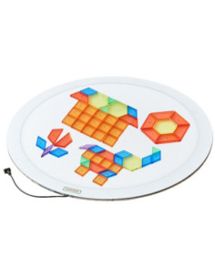 MASTERKIDZ Okrągły Panel Świetlny LED Kolorowy +  Klocki Montessori Mozaika 140 el. 2