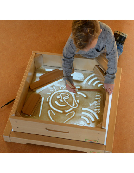 MASTERKIDZ Rama Sensoryczna - Panel LED + Zestaw Akcesoriów Do Zabawy w Piasku