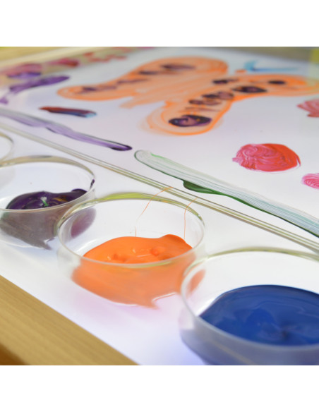 MASTERKIDZ Rama Sensoryczna - Panel LED + Przezroczysta Taca Do Malowania