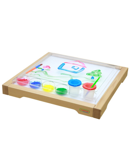 MASTERKIDZ Rama Sensoryczna - Panel LED + Przezroczysta Taca Do Malowania
