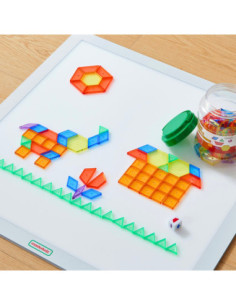 MASTERKIDZ Panel Świetlny LED Zmiana kolorów Pilotem + Klocki Montessori Mozaika 140 el. 2