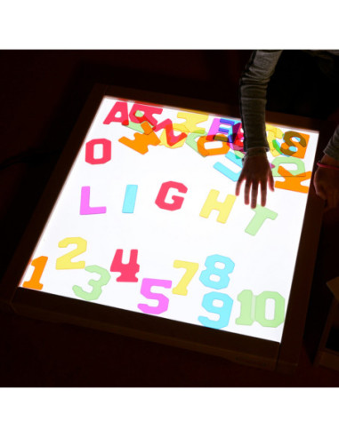 MASTERKIDZ Panel Świetlny LED Zmiana kolorów Pilotem + Klocki Montessori Mozaika 140 el.