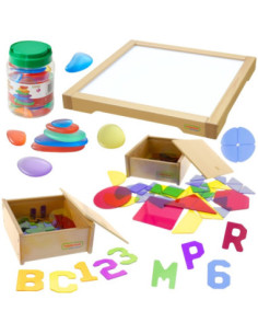 MASTERKIDZ Panel Skrzynia LED Sensoryczna + Zestaw Akcesoriów