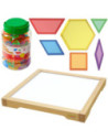MASTERKIDZ Panel Skrzynia LED Sensoryczna + Klocki Montessori Mozaika 140 el.