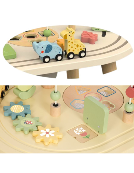 TOOKY TOY Drewniany Stolik Aktywności Safari