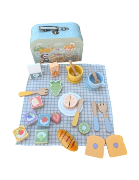 TOOKY TOY Zestaw Piknikowy Owoce do Krojenia Zestaw Śniadaniow