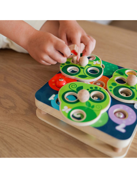 TOOKY TOY Drewniana Gra Zręcznościowa 2w1 Wyciągnij Robaczki dla Dzieci