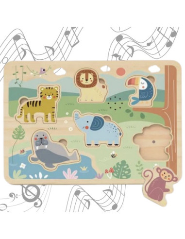 TOOKY TOY Drewniane Interaktywne Puzzle Zwierzątka