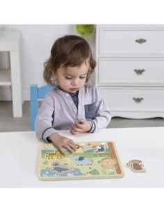 TOOKY TOY Drewniane Interaktywne Puzzle Zwierzątka 2