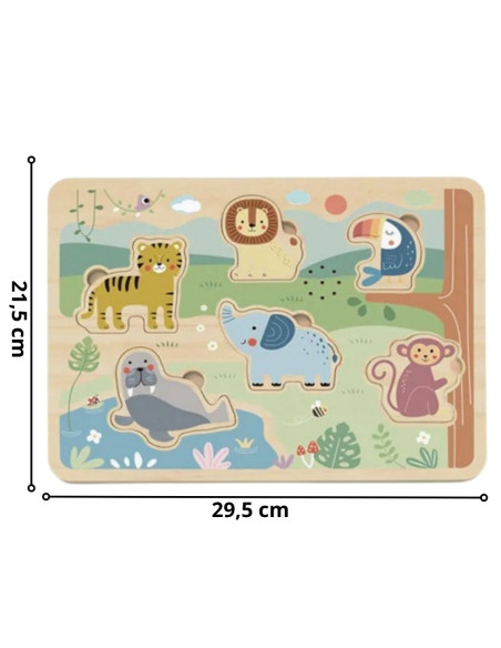 TOOKY TOY Drewniane Interaktywne Puzzle Zwierzątka