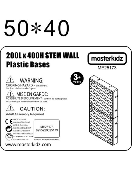 MASTERKIDZ Panel Ścienny Tablica Naukowa Kreatywna STEM 40x20 cm Bez Panelu Montażowego