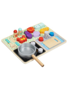TOOKY TOY Drewniana Kuchnia z Akcesoriami - Zestaw Małego Kucharza 2