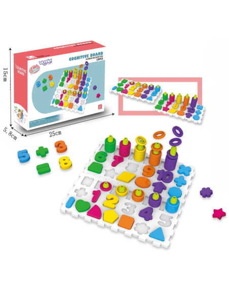 WOOPIE Układanka Montessori Trening Mózgu Literki Cyferki 139 el