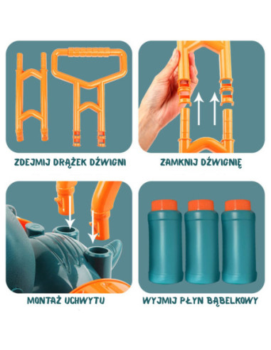 WOOPIE Kosiarka na Bańki Mydlane Dinozaur z Płynem w Zestawie