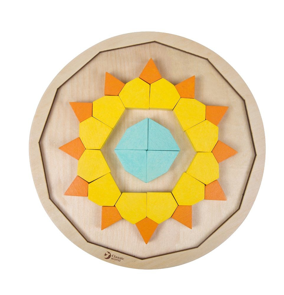 Montessori puzzle mosaic tangram patterns shapes and colors
