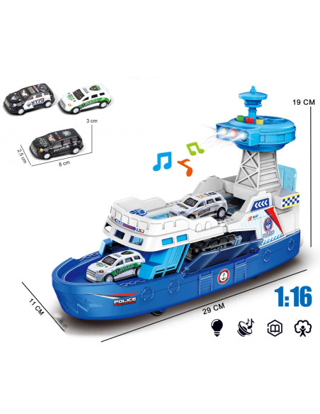 WOOPIE Policyjna Łódź Patrolowa 1:16 Efekty Świetle i Dźwiękowe