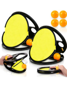 WOOPIE Catch Ball Gra Zręcznościowa Rzucaj Łap Dla Dwojga 2x Paletki+ 4 Piłki