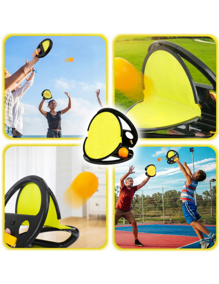 WOOPIE Catch Ball Gra Zręcznościowa Rzucaj Łap Dla Dwojga 2x Paletki+ 4 Piłki