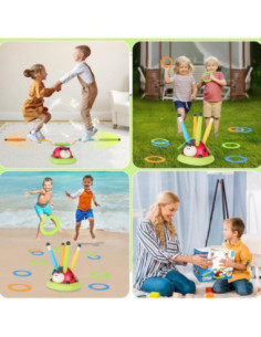 WOOPIE Zabawka 3w1 Gra Zręcznościowa Dla Dzieci Wyrzutnia Rakiet Skakanka Ringo 2