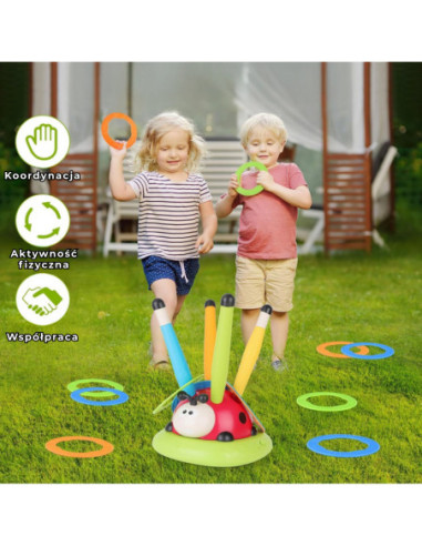 WOOPIE Zabawka 3w1 Gra Zręcznościowa Dla Dzieci Wyrzutnia Rakiet Skakanka Ringo