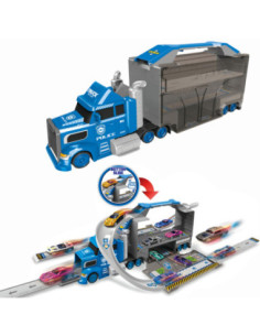 WOOPIE Zestaw Ciężarówka Policyjna Laweta Garaż Tor Wyścigowy 2