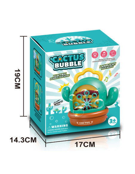 WOOPIE Kaktusowa Elektryczna Maszyna Do Bąbelków Efekty Dźwiękowe i Świetlne