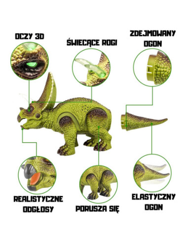 WOOPIE Zdalnie Sterowany Dinozaur Triceratops