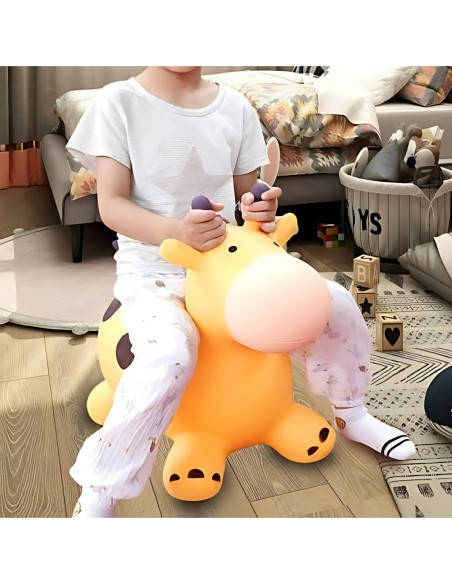 WOOPIE Skoczek Gumowy do Skakania Żyrafa Żółta + Pompka