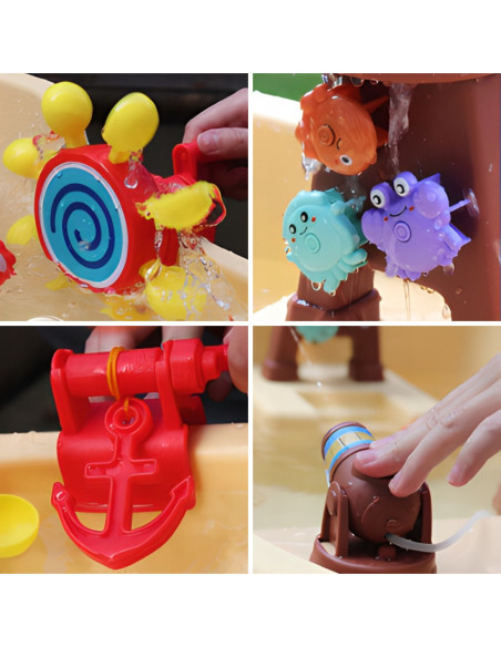 WOOPIE Stolik Wodny Piracka Łódź Armatka Wodna Bąbelki Parasol